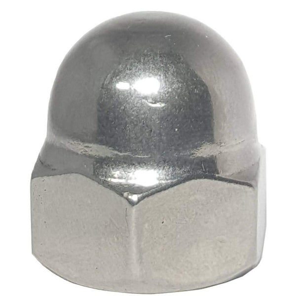 5/16-18 Acorn Cap Hex Nuts, Standard Height, Chrome Finish (Pack of 25)